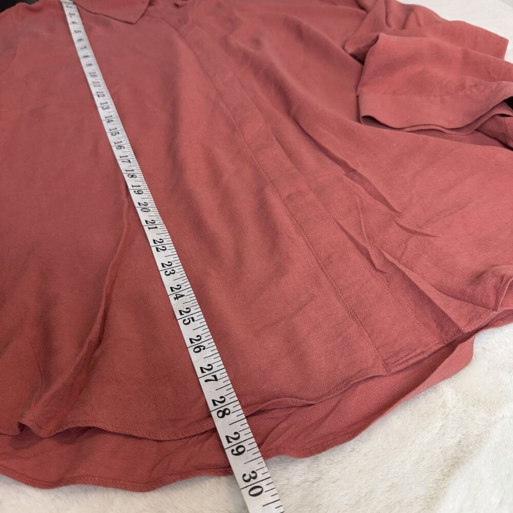 Soft Surroundings Button Up Blouse Shirt Roll Tab Sleeves Mauve Pink Women’s 2X - Picture 9 of 10